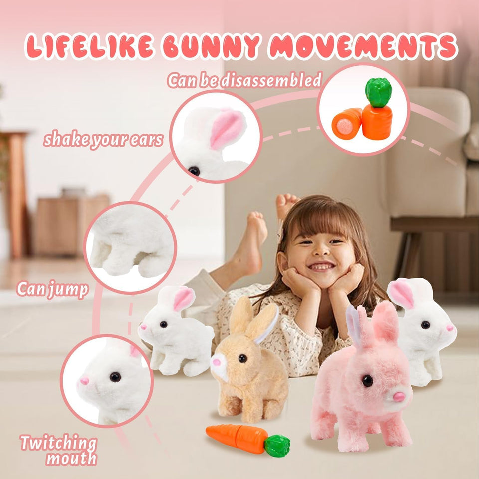 Fluffy Walking Rabbit (Pack Of 3)