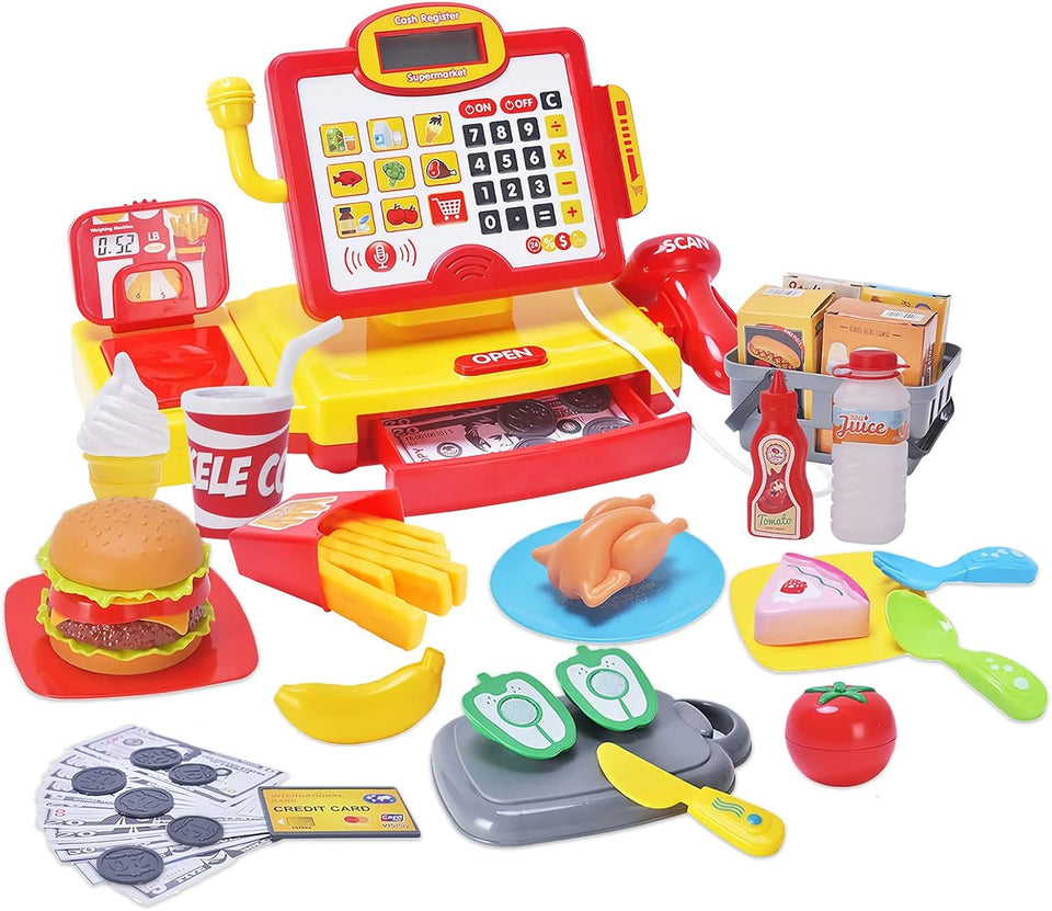Pretend Play Calculator Cash Register Supermarket Toy