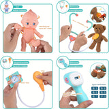 Realistic Pretend Play Doctor Kit with Toy Stethoscope and Medical Tools