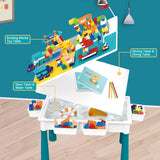 5-in-1 Creative Building Blocks Table  included 1 Chair + 280 Blocks Set