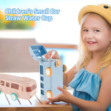 Cute Bus Shaped Water Bottle With Straw