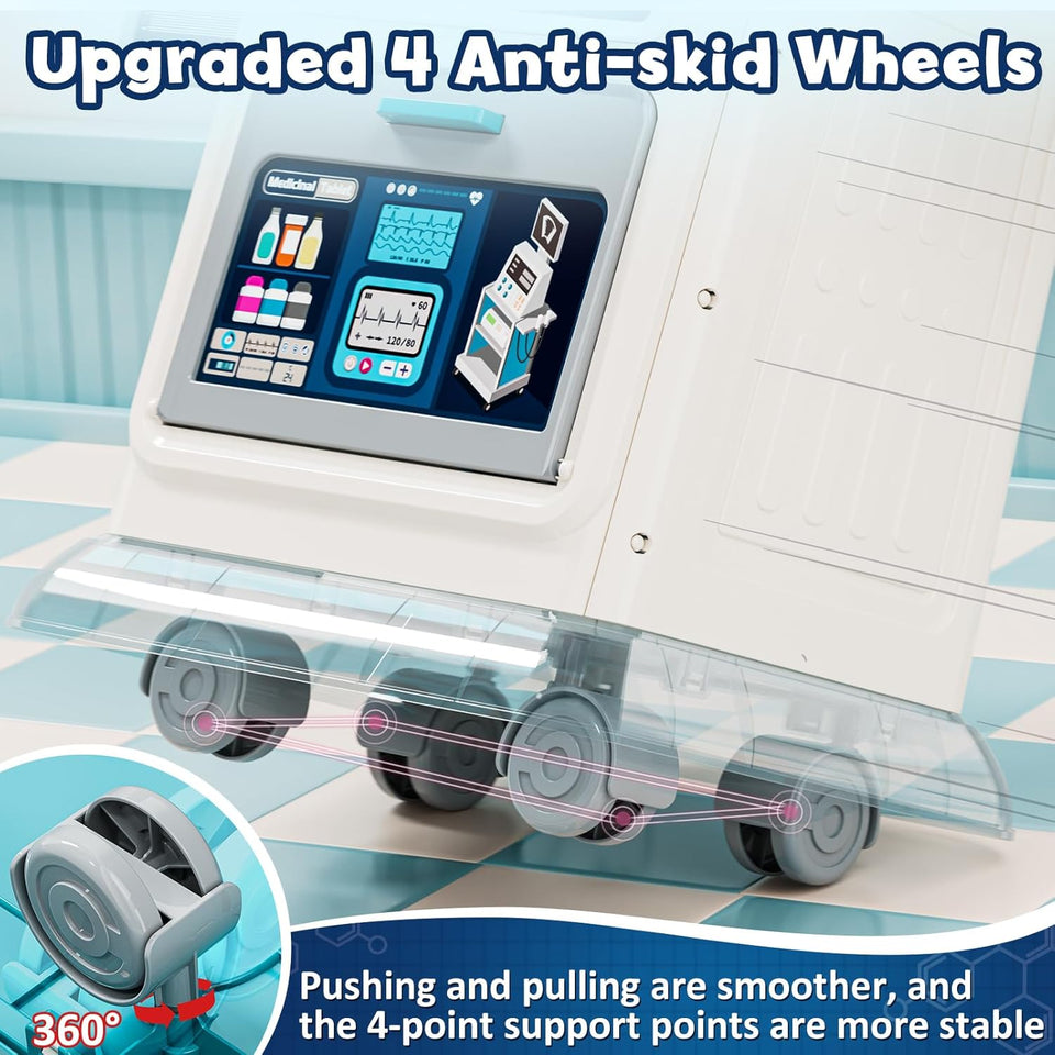 Kids Doctor Medical Trolley With Light & Sound (55Pcs)
