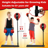 Kids Boxing Stand + Gloves & Pump With Height-Adjustable