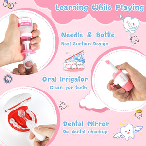 Pretend Dentist Playset for Kids – Doctor Kit with Medical Bag & Realistic Dental Tools for Toddlers Ages 3-5