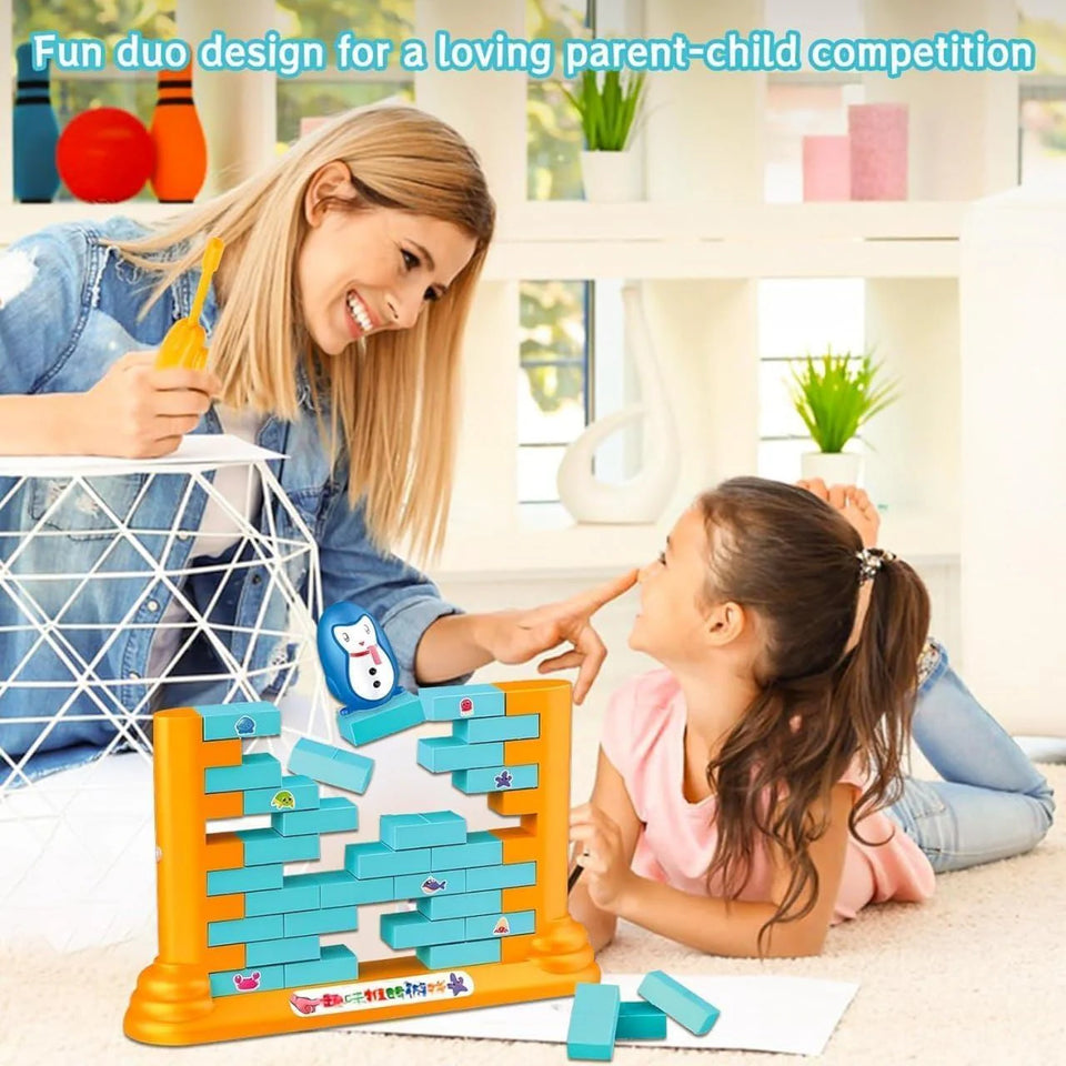 Penguin/Frog Wall Stacking Bricks Game