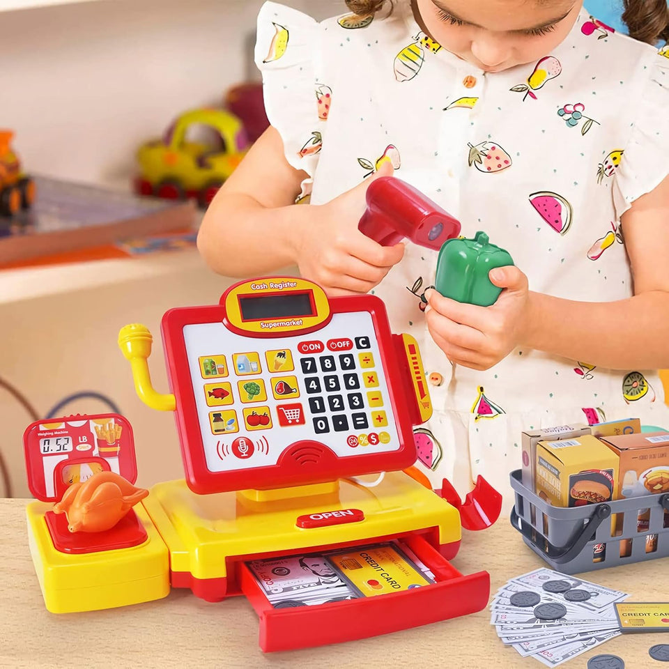 Pretend Play Calculator Cash Register Supermarket Toy