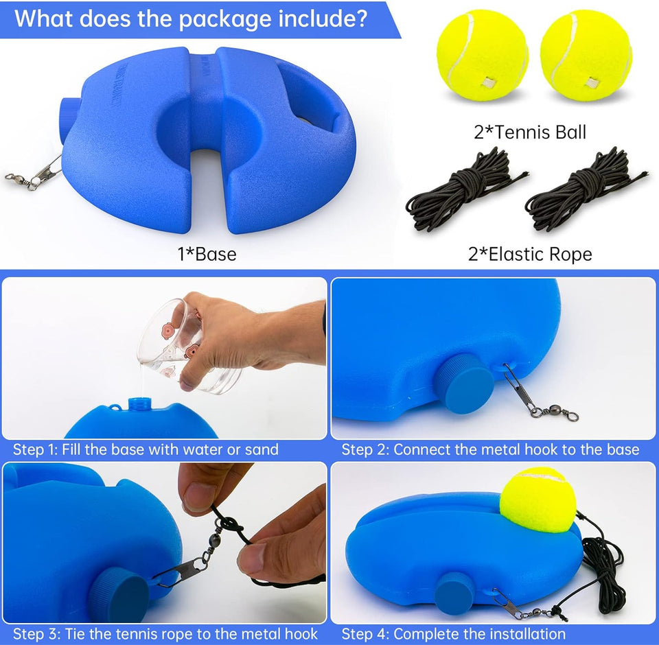 Solo Tennis Trainer Rebound Ball with 2 String Balls