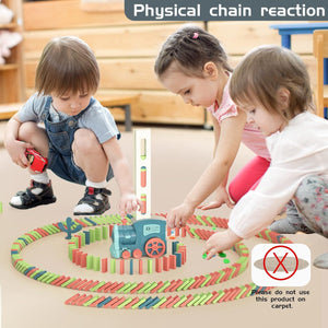 Domino Train with Building and Stacking Blocks Set