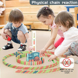 Domino Train with Building and Stacking Blocks Set