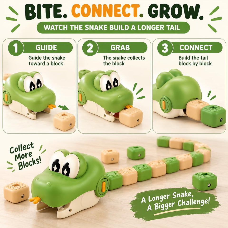 Magnetic Snake Game Toy Eating Itself with Sound & Light