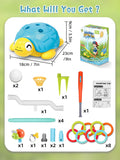 4 in 1 Turtle Water, Sprinkler Ring Toss, Baseball Game & Hurdle Play for Kids