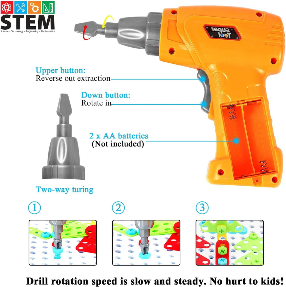 KIDS POWER TOOLS WITH SCREWDRIVER TOY 👷