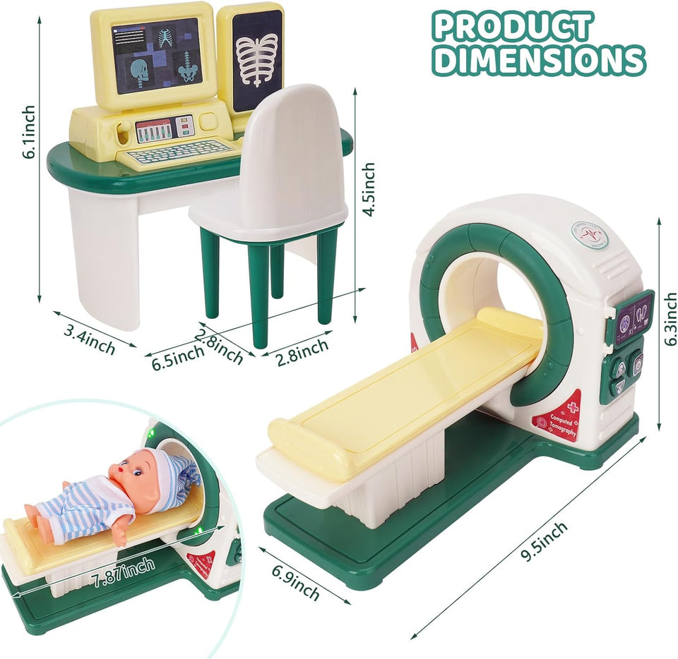 Realistic Pretend Play Doctor Kit with Toy Stethoscope and Medical Tools