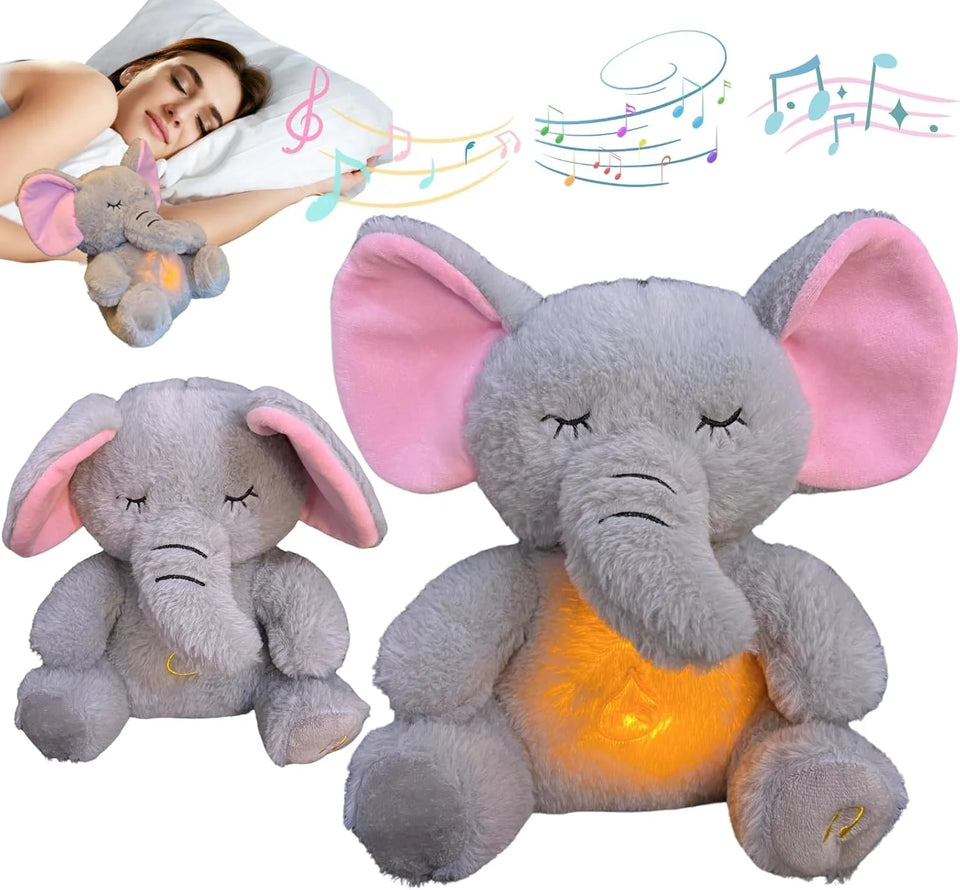 Breathing Relaxing Teddy Elephant with Calming Music, Lights