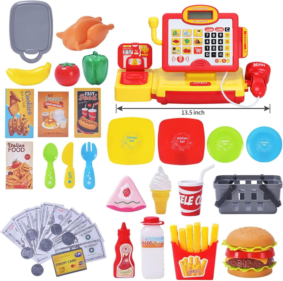 Pretend Play Calculator Cash Register Supermarket Toy