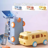 Cute Bus Shaped Water Bottle With Straw