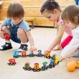 Wooden Magnetic Vehicle Number Train