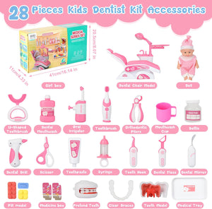 Pretend Dentist Playset for Kids – Doctor Kit with Medical Bag & Realistic Dental Tools for Toddlers Ages 3-5