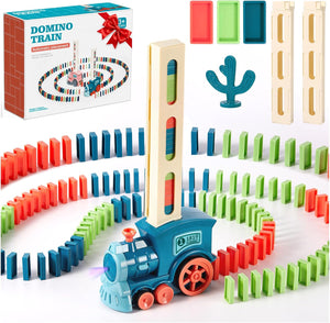 Domino Train with Building and Stacking Blocks Set
