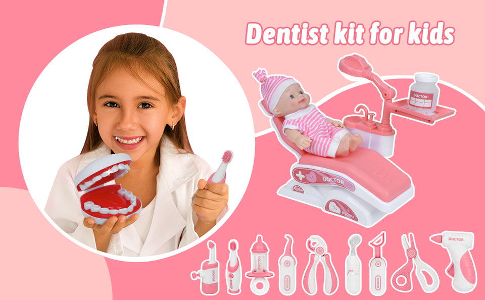Pretend Dentist Playset for Kids – Doctor Kit with Medical Bag & Realistic Dental Tools for Toddlers Ages 3-5