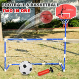 2 in 1 Children Sports Equipment Football Goal Basketball Stands for Kids Outdoor Toy