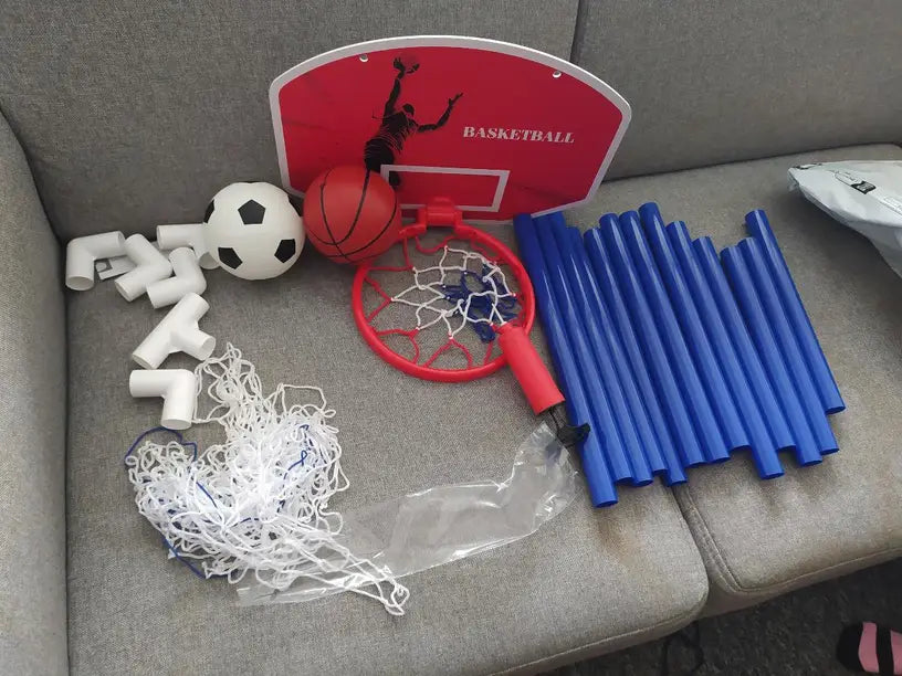 2 in 1 Children Sports Equipment Football Goal Basketball Stands for Kids Outdoor Toy