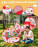 3 in 1 Tunnel Tent House For Kids With 50 Soft Balls