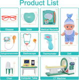Realistic Pretend Play Doctor Kit with Toy Stethoscope and Medical Tools
