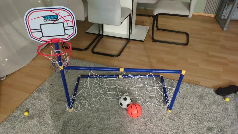 2 in 1 Children Sports Equipment Football Goal Basketball Stands for Kids Outdoor Toy