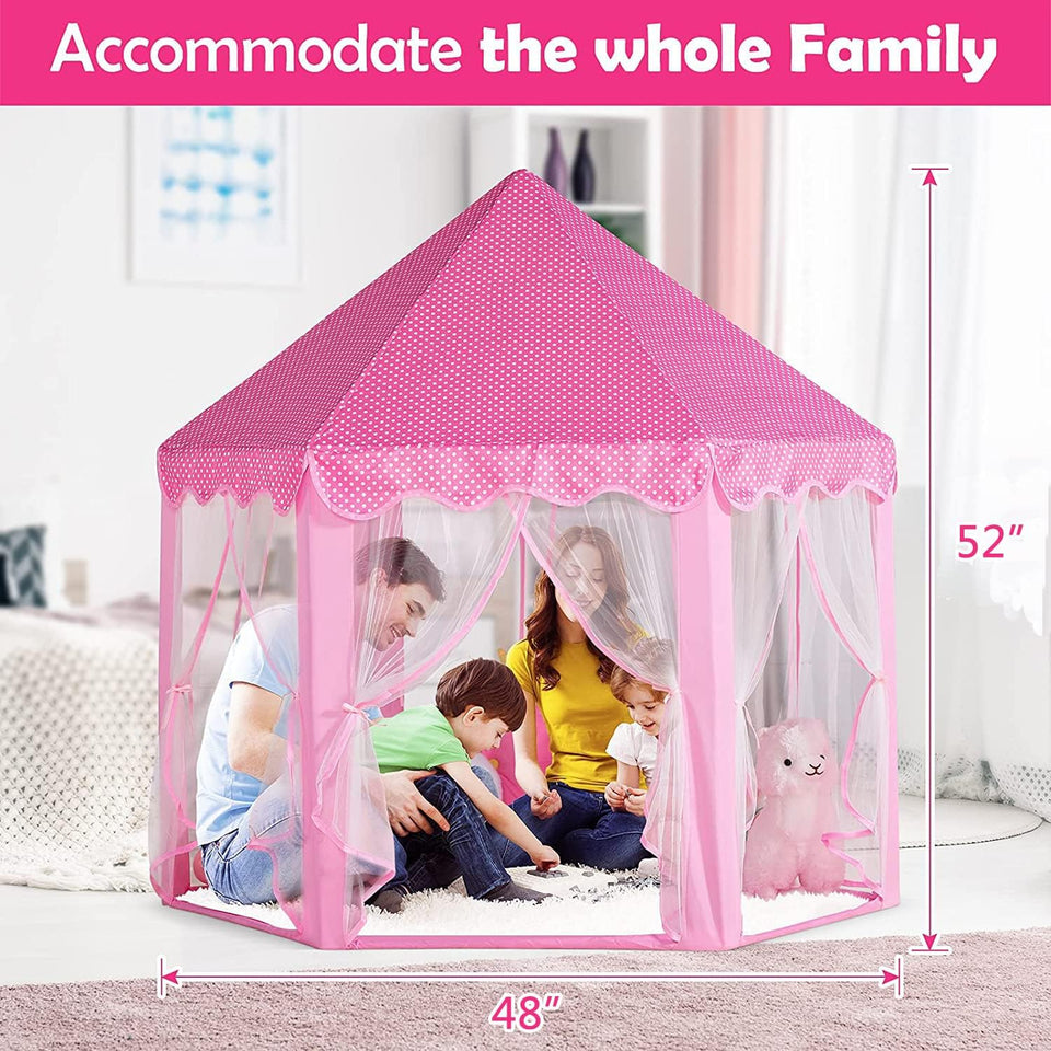 Beautiful Princess Castle Play Tent House with Lights