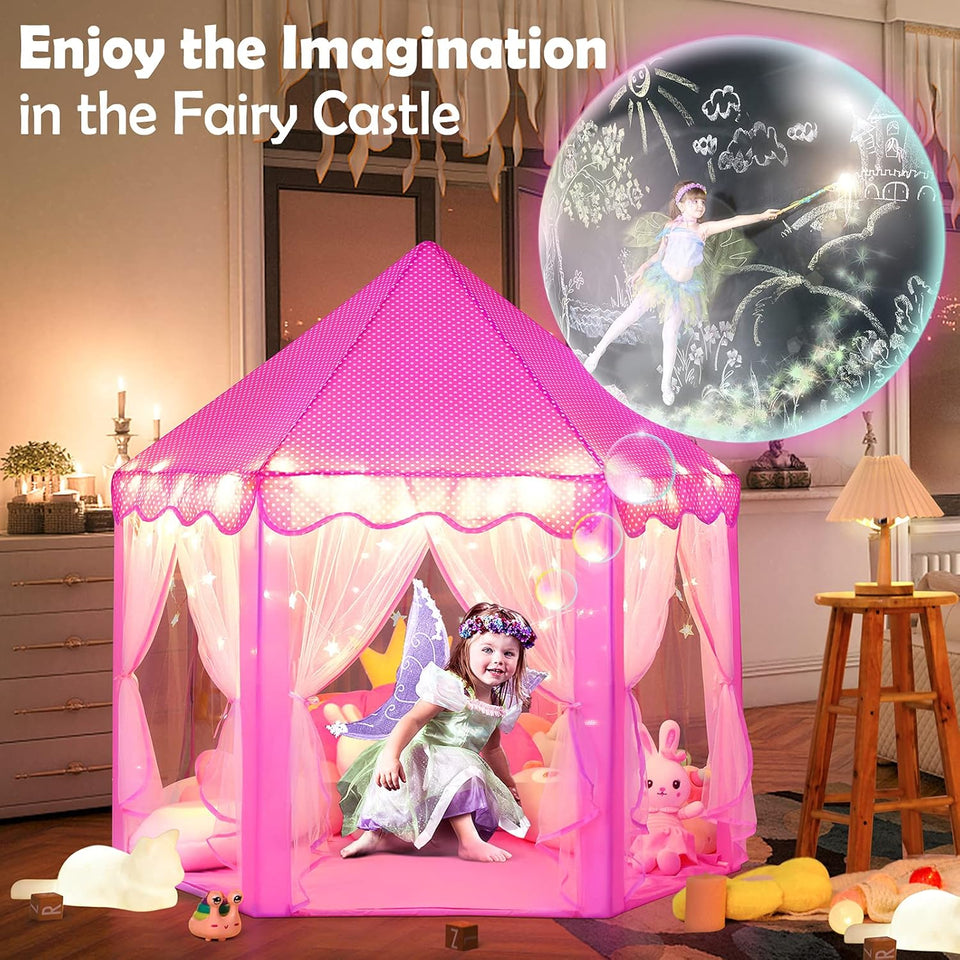 Beautiful Princess Castle Play Tent House with Lights