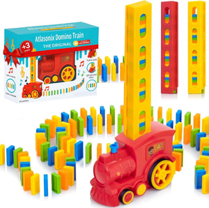 Domino Train with Building and Stacking Blocks Set