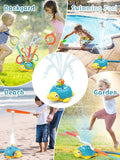 4 in 1 Turtle Water, Sprinkler Ring Toss, Baseball Game & Hurdle Play for Kids