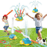 4 in 1 Turtle Water, Sprinkler Ring Toss, Baseball Game & Hurdle Play for Kids