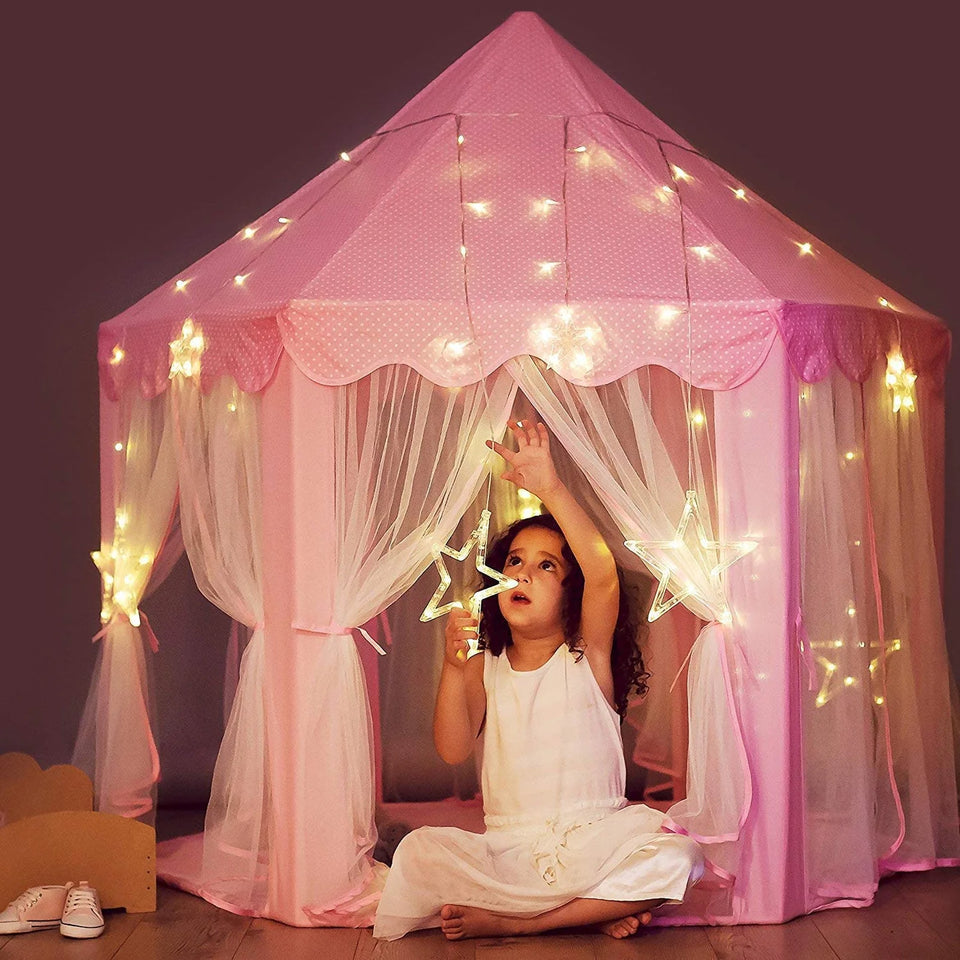 Beautiful Princess Castle Play Tent House with Lights