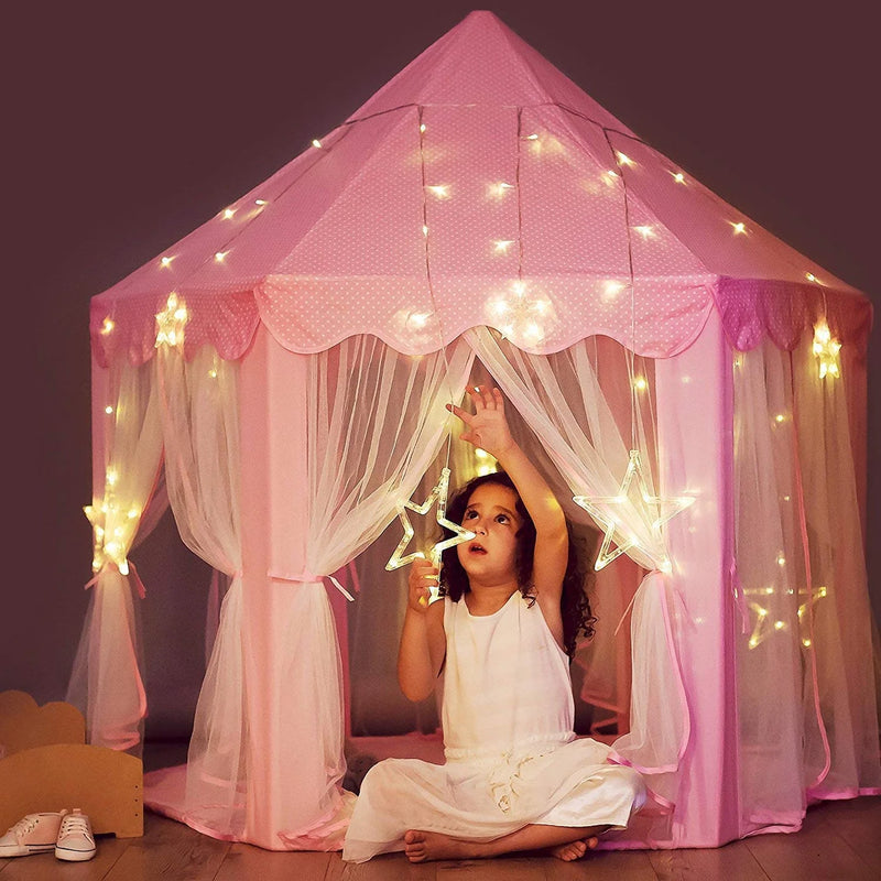 Beautiful Princess Castle Play Tent House with Lights