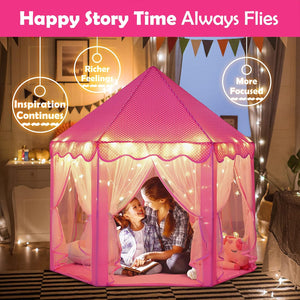 Beautiful Princess Castle Play Tent House with Lights