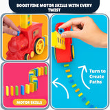 Domino Train with Building and Stacking Blocks Set
