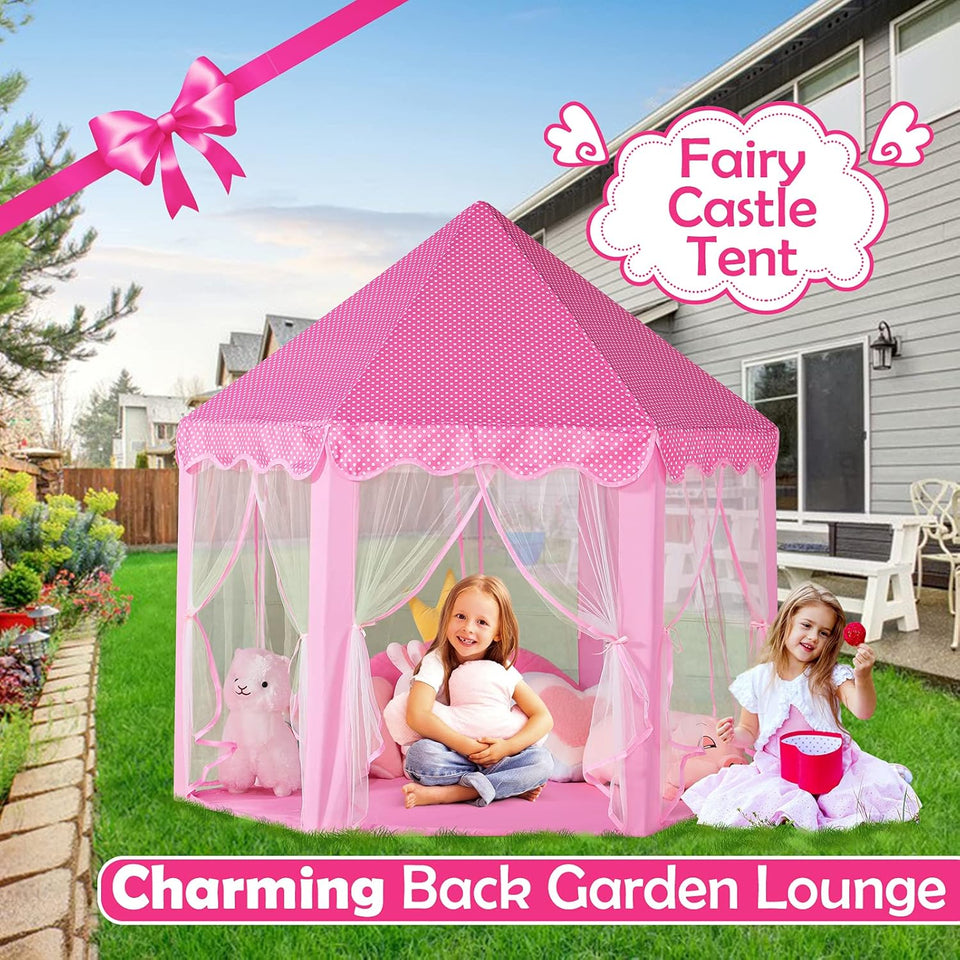 Beautiful Princess Castle Play Tent House with Lights