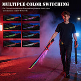 Anime Rainbow LED Lightsaber Katana Sword – Rechargeable Color-Changing Light & Sound