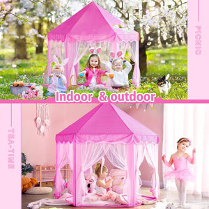 Beautiful Princess Castle Play Tent House with Lights