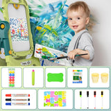 Kids Magnetic Drawing Board – 2 in 1 Whiteboard & Chalkboard with Letters & Numbers
