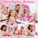 Toddler Vanity Makeup Table Toy with Mirror with Light & Music
