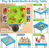 5-in-1 Creative Building Blocks Table  included 1 Chair + 280 Blocks Set