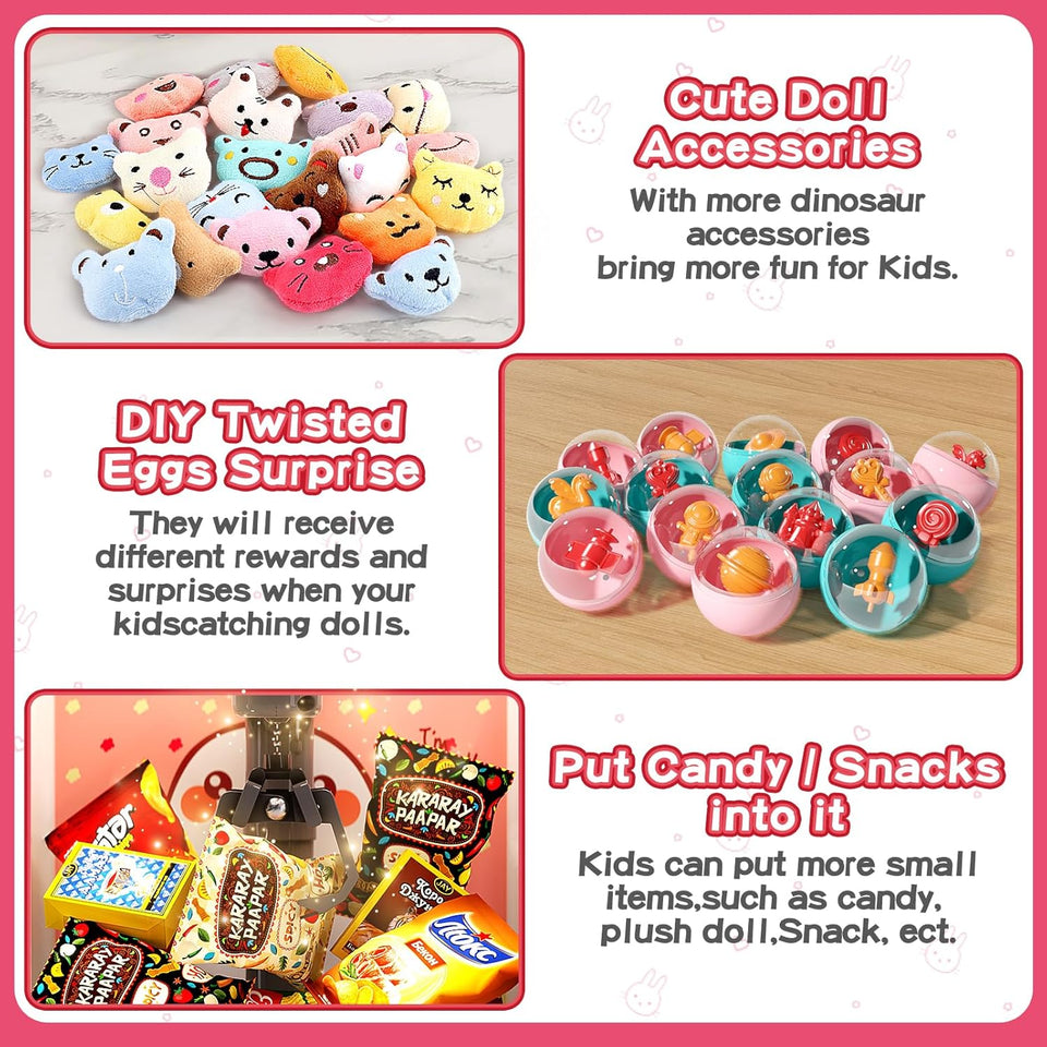 Tea Bear Claw Arcade Toy Machine with LED Lights & Sound (60-Second Challenge)