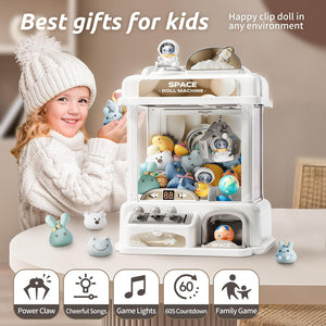 Tea Bear Claw Arcade Toy Machine with LED Lights & Sound (60-Second Challenge)