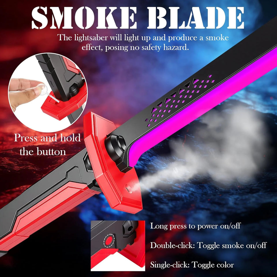 Anime Rainbow LED Lightsaber Katana Sword – Rechargeable Color-Changing Light & Sound