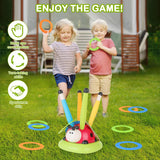 3 In 1 Musical Jump, Ring Toss Game, Stomps & Rocket Launcher for Kids