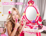 Toddler Vanity Makeup Table Toy with Mirror with Light & Music