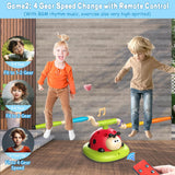 3 In 1 Musical Jump, Ring Toss Game, Stomps &Rocket Launcher for Kids